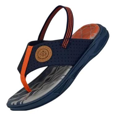 Imagem de Chinelo Infantil Molekinho Com Elastico Bebe 2140.709, Marinho, Laranj