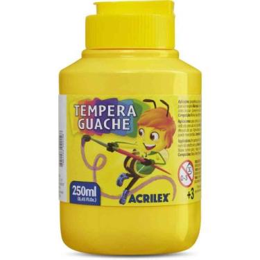 Imagem de Tinta Guache 250ML Amarelo Ouro Pacote com 03 - Acrilex