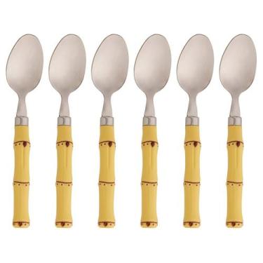 Imagem de Jogo de Colheres para Sobremesa com Cabo de Plástico Bambu de Inox 18,