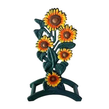 Imagem de Suporte para Mangueira Modelo Flor Resistente à Corrosão em Alumínio Fundido Cinza Gaspar 22,5CM