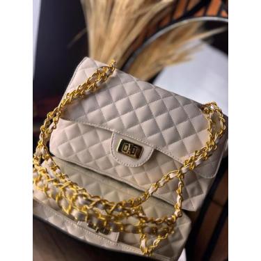 Imagem de Bolsa Feminina Grande Matelassê Corrente Dourada Maxi Bag Luxo Ombro T