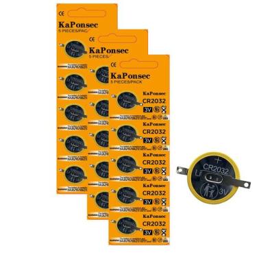 Imagem de Bateria KaPonsec CR2032 3V 15 unidades com abas de solda