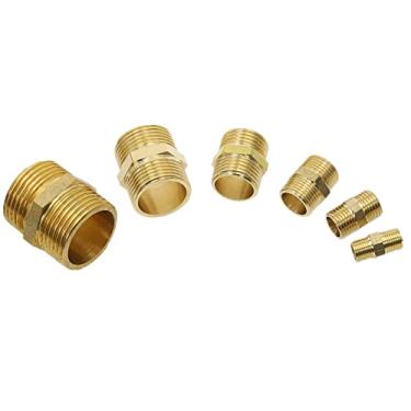 Imagem de Adaptador rápido de encaixe do bico sextavado de tubo de latão 1/8 '1/4' 3/8 '1/2' 3/4 '1' Rosca macho Conector de água, óleo e gás, 1/8 "