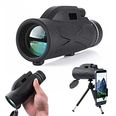 Imagem de Telescópio monocular, 80 x 100 monóculo rígido HD de alta potência com suporte para smartphone e tripé à prova d'água BAK4 IPX7 para acampamento, viagens