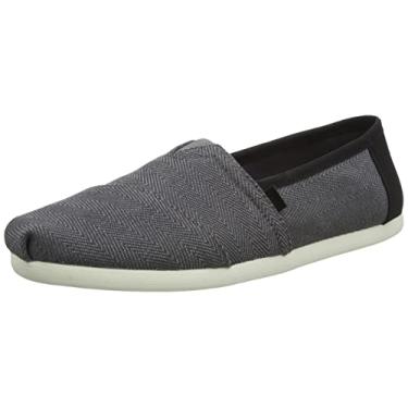Imagem de TOMS Mocassim masculino Alpargata, Pavement cinza espinha de peixe/acabamento sintético nobuck, 7