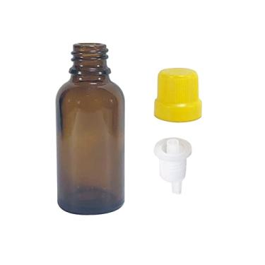 Imagem de Frasco de Vidro 30ml com Batoque Gotejador (20 Pecas) Cor:Amarelo