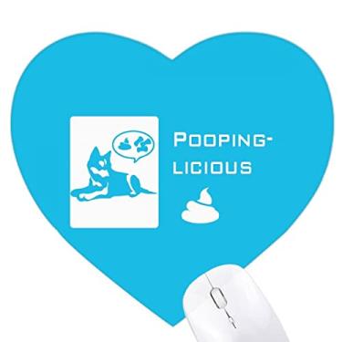 Imagem de Mousepad Playful Husky Eats Poop Tasty Heart Tapete de borracha para escritório