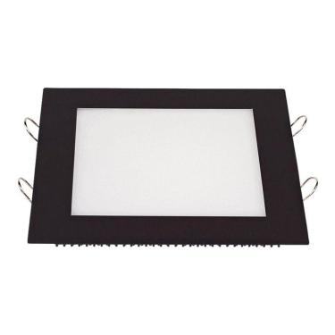 Imagem de Painel de Led Taschibra Quadrado Lux de Embutir 24W Bivolt Preto 3000K Luz Amarela