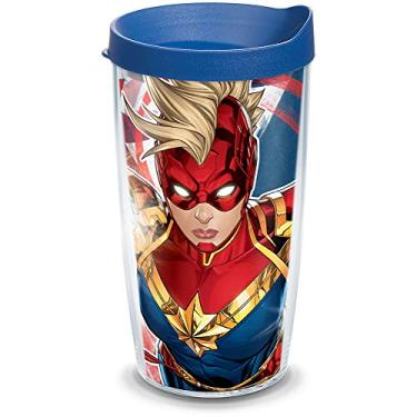 Imagem de Tervis Feito nos EUA com parede dupla Captain Marvel copo isolado mantém as bebidas frias e quentes, 473 ml, Moicano