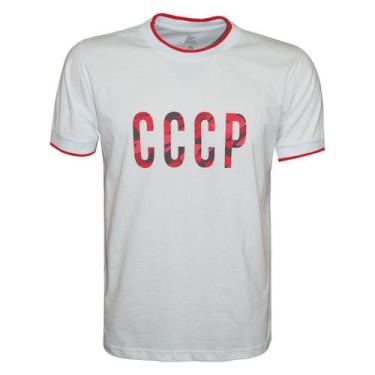 Imagem de Camiseta Liga Retrô Cccp Estampa Central Branca