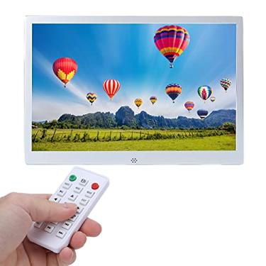 Imagem de Vbestlife Moldura digital de 30,5 cm, álbum de fotos eletrônico 1280 x 800, suporta vídeo 1080p, apresentação de fotos, música, para amigos, pais, família (plugue dos EUA, prata)