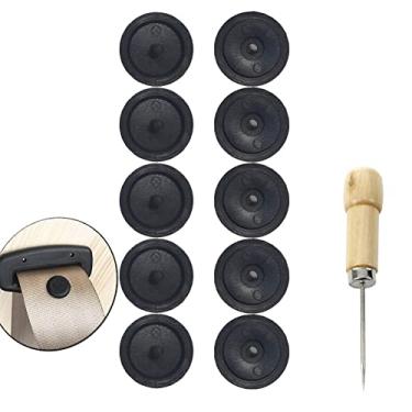 Imagem de Y-Axis 5 botões de cinto de segurança com clipe de fivela – Kit de rolhas de ajuste universal preto (5 conjuntos)