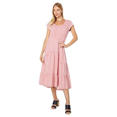 Imagem de Tommy Hilfiger Vestido midi listrado em camadas, Coralie/branco brilhante, PP