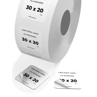 Imagem de Etiqueta autoadesiva quadrada multiuso Phomemo para impressora de etiquetas Phomemo M110/M110S/M120/M200/M220, 320 etiquetas/1 rolo, preto sobre branco, para negócios, cozinha, escritório, estudo
