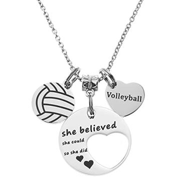 Imagem de FYXYZ Colar feminino de vôlei de vôlei para esportes de equipe