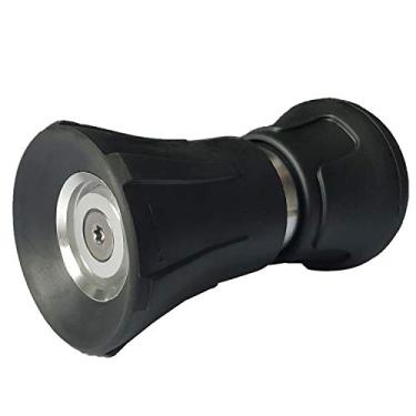 Imagem de Bocal de mangueira estilo bombeiro resistente - serve para todas as mangueiras de jardim padrão - Bocal pulverizador de alta pressão para lavar seu carro ou água seu jardim - à prova de vazamento (preto)