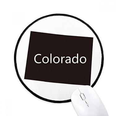 Imagem de Colorado America USA Mapa contorno mouse pad desktop escritório tapete redondo para computador