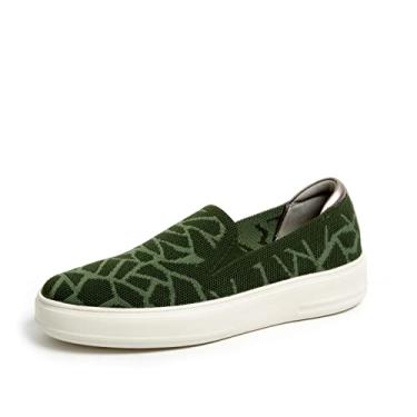Imagem de Dearfoams Mocassim Sophie feminino sem cadarço leve e confortável, Estampa verde-oliva, 41