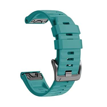 Imagem de WIKUNA Pulseira de relógio de liberação rápida de silicone para Garmin Fenix 7X 7 6X Pro Watch Pulseira de pulso Easyfit 26 22MM Pulseira (Cor: Azul Verde, Tamanho: para Approach S60 S62)