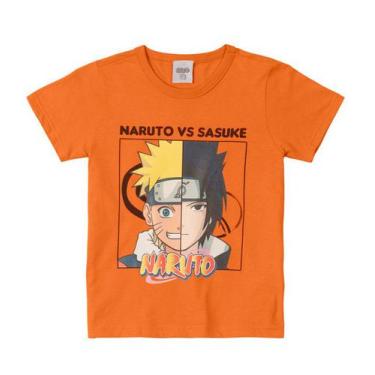 Imagem de Camiseta Infantil Naruto E Sasuke Laranja 6 Ao 14 Manga Curta - Brandi