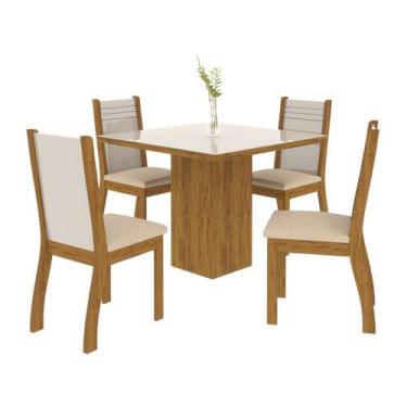 Imagem de Mesa De Jantar 4 Cadeiras Quadrada Viero Móveis - Essence