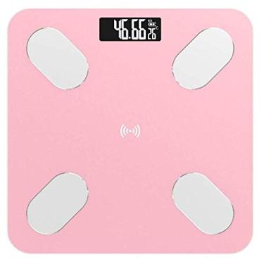 Imagem de balança de peso profissional lcd digital doméstico balança de banheiro de voz inteligente bluetooth app balança eletrônica analisador de composição corporal durável