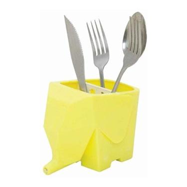 Imagem de Kit 2 Escorredores de Talheres Elefante - Diversas Cores Cor:Amarelo