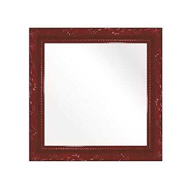 Imagem de Espelho Brilho Rococo 26X26cm Kapos Vermelho