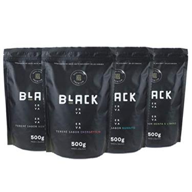 Imagem de KIT COM 4 PACOTES DE 500G ERVA MATE PARA TERERÉ BLACK ERVA (Energético, Menta e Limão, Menta Black e Burrito)