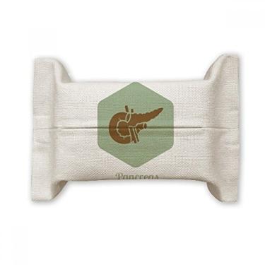 Imagem de Órgãos internos corporais, pâncreas, capa de papel para lenços faciais, bolsa de linho de algodão