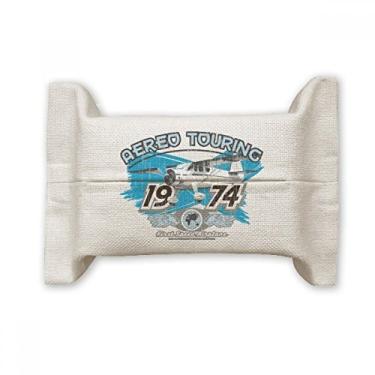 Imagem de 1974 Plane Aereo Touring Pattern Suporte de capa de papel de tecido de algodão saco de linho