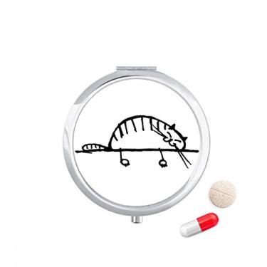 Imagem de Estojo de comprimidos com listras para gatos sorriso, caixa de armazenamento de remédios