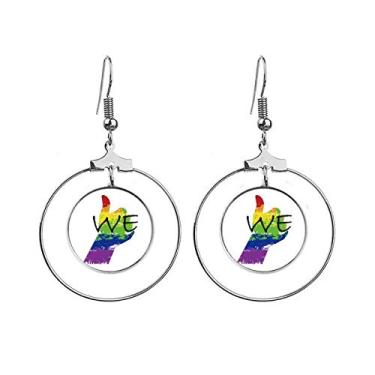 Imagem de LGBT Bandeira de arco-íris We Art Deco Presentes Fashion Brincos Pendentes Joias Círculo de gota