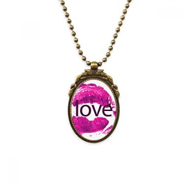 Imagem de Colar vintage com pingente de contas para Dia dos Namorados Rosa Amor Vintage