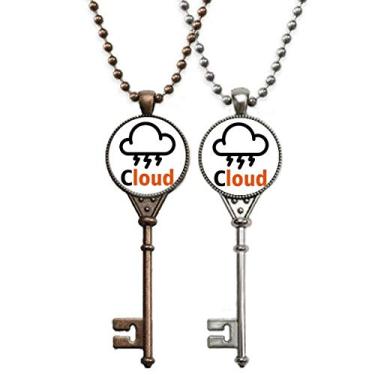 Imagem de OFFbb-USA Nuvem Light Thunder Nature Loud Key Necklace Pendant Jewelry Decoração de casal