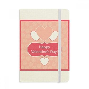 Imagem de Caderno de dia dos namorados em rosa e branco com capa dura em tecido oficial