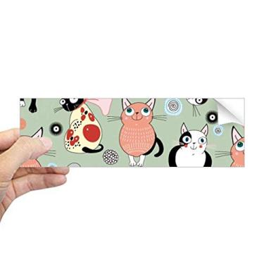 Imagem de DIYthinker Adesivo retangular de animal de estimação fofo, família de gatos, adesivo para janela de notebook