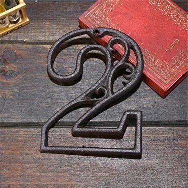 Imagem de Placa flutuante 3D de 11,4 cm em ferro fundido Metel Digital 0-9 para decoração de parede, cafeteria, bar, restaurante, mesa, número de telefone, montagem com parafuso, antiferrugem durável