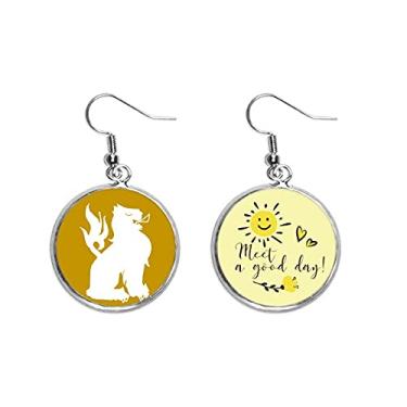 Imagem de Brinco de flor de sol Ability Sobrenatural Animal Squat Awide Ear Drop Joias Fashion