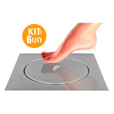 Imagem de Kit 06 Un Ralo Click Quadrado 10X10