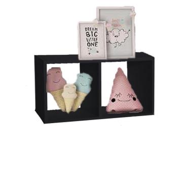 Imagem de Nicho Duplo 50X25X20 Preto Em Mdf