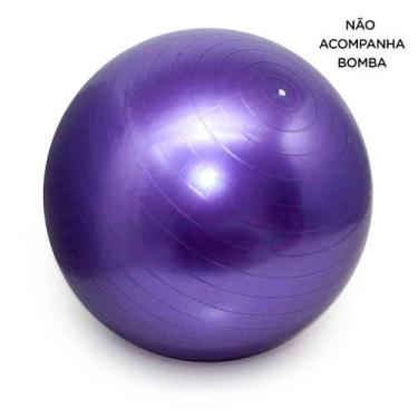 Imagem de Bola Pilates Yoga Fitness 75 Cm S/ Bomba Abdominal Ginastica Roxo - 36