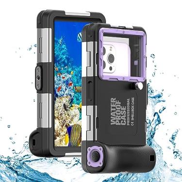 Imagem de ShellBox Case Capa de mergulho 2ª geração para iPhone16 Pro Max/16 Pro/16 PLUS/16/Samsung Galaxy SeriesS24-S20 Ultra, telefones universais [4,9-6,9 polegadas], snorkel [15 m/50 pés] protetor de corpo