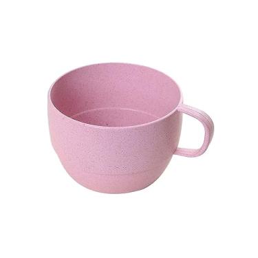 Imagem de GRFIT Canecas de café simples fundo plano reutilizável suprimentos de cozinha caneca de café copo de café (cor: rosa)