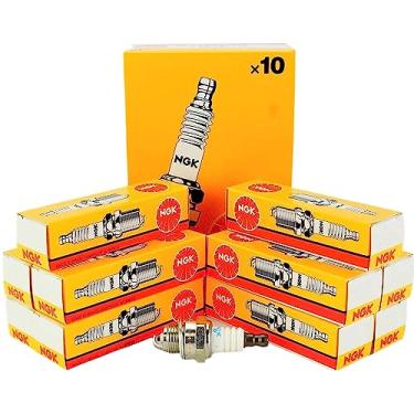 Imagem de Conjunto de 10 peças NGK padrão velas de ignição estoque 1098 ponta de núcleo de níquel padrão 0 040 polegadas Br7Hs 10