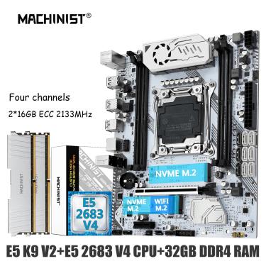 Imagem de MACHINIST-K9 X99 Conjunto Combo de Placa-Mãe  LGA2011-3  Xeon E5  2683  Kit V4  CPU  DDR4  32GB