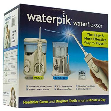 Imagem de Waterpik Ultra Plus Water Flosser, Nano Flosser, Deluxe Traveler Case, Tip Storage Case e 12 acessórios