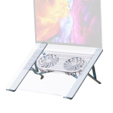 Imagem de Almofada de resfriamento de computador | Almofada refrigeradora de laptop com ventiladores duplos dobráveis para dispositivo de 13 a 21 polegadas | Almofada de resfriamento eficaz para Fpgear