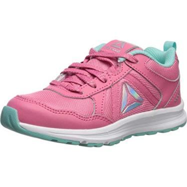 Imagem de Reebok Tênis de corrida infantil unissex Almotio 4.0, Rosa/azul, 21