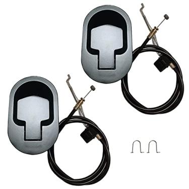 Imagem de Auto-plaza 2 conjuntos de alças de alumínio para poltrona reclinável com cabos para substituição para a maioria das principais marcas reclináveis pretas